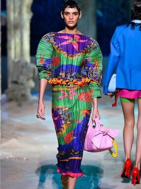 Versace Silk Plissé Top